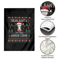Dear Santa Angus Cow Christmas Garden Flag Funny Farm Cow Lover Holiday Farm Ugly Sweater - Wonder Print Shop