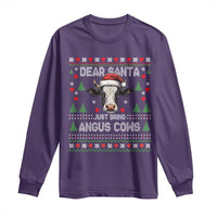 Dear Santa Angus Cow Christmas Long Sleeve Shirt Funny Farm Cow Lover Holiday Farm Ugly Sweater - Wonder Print Shop