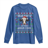 Dear Santa Angus Cow Christmas Long Sleeve Shirt Funny Farm Cow Lover Holiday Farm Ugly Sweater - Wonder Print Shop