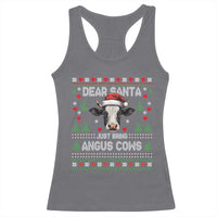 Dear Santa Angus Cow Christmas Racerback Tank Top Funny Farm Cow Lover Holiday Farm Ugly Sweater - Wonder Print Shop
