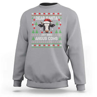 Dear Santa Angus Cow Christmas Sweatshirt Funny Farm Cow Lover Holiday Farm Ugly Sweater - Wonder Print Shop