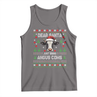 Dear Santa Angus Cow Christmas Tank Top Funny Farm Cow Lover Holiday Farm Ugly Sweater - Wonder Print Shop