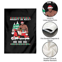 Funny Santa and Diddy Christmas Garden Flag Naughty or Nice Ho Ho Ho Adult Humor Holiday - Wonder Print Shop