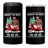 Funny Santa and Diddy Christmas 4 in 1 Can Cooler Tumbler Naughty or Nice Ho Ho Ho Adult Humor Holiday - Wonder Print Shop