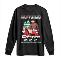 Funny Santa and Diddy Christmas Long Sleeve Shirt Naughty or Nice Ho Ho Ho Adult Humor Holiday - Wonder Print Shop