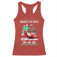 Funny Santa and Diddy Christmas Racerback Tank Top Naughty or Nice Ho Ho Ho Adult Humor Holiday - Wonder Print Shop