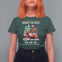 Funny Santa and Diddy Christmas T Shirt For Women Naughty or Nice Ho Ho Ho Adult Humor Holiday - Wonder Print Shop