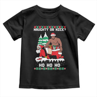 Funny Santa and Diddy Christmas Toddler T Shirt Naughty or Nice Ho Ho Ho Adult Humor Holiday - Wonder Print Shop