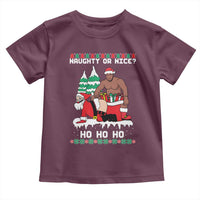 Funny Santa and Diddy Christmas Toddler T Shirt Naughty or Nice Ho Ho Ho Adult Humor Holiday - Wonder Print Shop