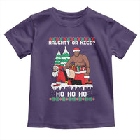 Funny Santa and Diddy Christmas Toddler T Shirt Naughty or Nice Ho Ho Ho Adult Humor Holiday - Wonder Print Shop