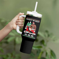 Funny Santa and Diddy Christmas Tumbler With Handle Naughty or Nice Ho Ho Ho Adult Humor Holiday - Wonder Print Shop