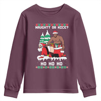 Funny Santa and Diddy Christmas Youth Sweatshirt Naughty or Nice Ho Ho Ho Adult Humor Holiday - Wonder Print Shop