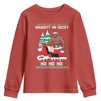 Funny Santa and Diddy Christmas Youth Sweatshirt Naughty or Nice Ho Ho Ho Adult Humor Holiday - Wonder Print Shop