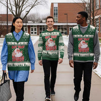Funny Santa Rizz Xmas V-Neck Knit Sweater Vest Got That Rizzmas Spirit Retro Groovy - Wonder Print Shop
