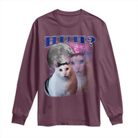Funny Cat Emotion Meme Long Sleeve Shirt Huh Silly Sarcasm