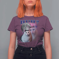 Funny Cat Emotion Meme T Shirt For Women Huh Silly Sarcasm - Wonder Print Shop