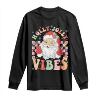 Retro Santa Christmas Long Sleeve Shirt Groovy Cute Santa Claus Christmas Vibes Xmas