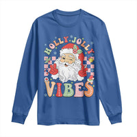 Retro Santa Christmas Long Sleeve Shirt Groovy Cute Santa Claus Christmas Vibes Xmas