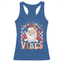 Retro Santa Christmas Racerback Tank Top Groovy Cute Santa Claus Christmas Vibes Xmas