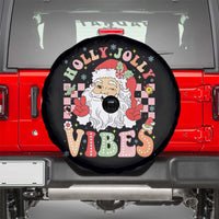 Retro Santa Christmas Spare Tire Cover Groovy Cute Santa Claus Christmas Vibes Xmas