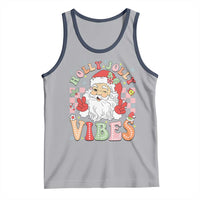 Retro Santa Christmas Tank Top Groovy Cute Santa Claus Christmas Vibes Xmas