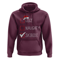 Nice Naughty Skibidi Hoodie Funny Christmas Santa List