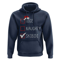Nice Naughty Skibidi Hoodie Funny Christmas Santa List