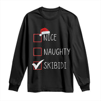 Nice Naughty Skibidi Long Sleeve Shirt Funny Christmas Santa List
