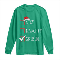 Nice Naughty Skibidi Long Sleeve Shirt Funny Christmas Santa List