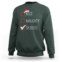 Nice Naughty Skibidi Sweatshirt Funny Christmas Santa List - Wonder Print Shop