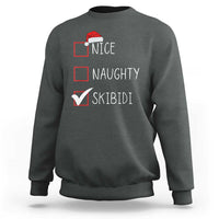 Nice Naughty Skibidi Sweatshirt Funny Christmas Santa List - Wonder Print Shop