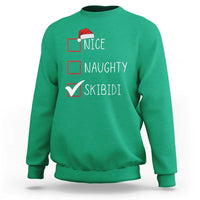 Nice Naughty Skibidi Sweatshirt Funny Christmas Santa List - Wonder Print Shop