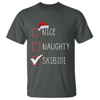 Nice Naughty Skibidi T Shirt Funny Christmas Santa List - Wonder Print Shop