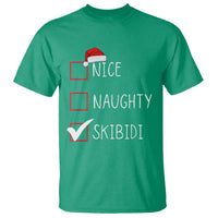 Nice Naughty Skibidi T Shirt Funny Christmas Santa List - Wonder Print Shop