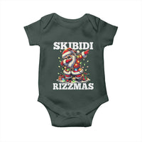Funny Dabbing Santa Rizz Christmas Baby Onesie Skibidi Rizzmas Xmas Lights