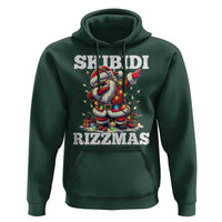 Funny Dabbing Santa Rizz Christmas Hoodie Skibidi Rizzmas Xmas Lights