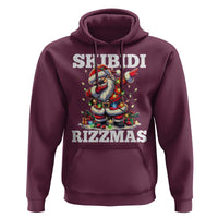 Funny Dabbing Santa Rizz Christmas Hoodie Skibidi Rizzmas Xmas Lights