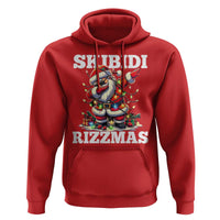 Funny Dabbing Santa Rizz Christmas Hoodie Skibidi Rizzmas Xmas Lights