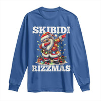 Funny Dabbing Santa Rizz Christmas Long Sleeve Shirt Skibidi Rizzmas Xmas Lights