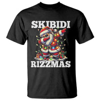 Funny Dabbing Santa Rizz Christmas T Shirt Skibidi Rizzmas Xmas Lights - Wonder Print Shop