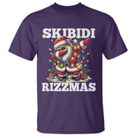 Funny Dabbing Santa Rizz Christmas T Shirt Skibidi Rizzmas Xmas Lights - Wonder Print Shop