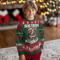 Funny Dabbing Santa Rizz Xmas Ugly Christmas Sweater Skibidi Rizzmas Xmas Lights - Wonder Print Shop