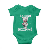 Funny Santa Rizz Christmas Baby Onesie Skibiti Toilet Rizzmas