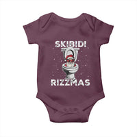 Funny Santa Rizz Christmas Baby Onesie Skibiti Toilet Rizzmas
