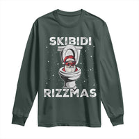 Funny Santa Rizz Christmas Long Sleeve Shirt Skibiti Toilet Rizzmas