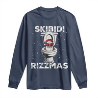 Funny Santa Rizz Christmas Long Sleeve Shirt Skibiti Toilet Rizzmas