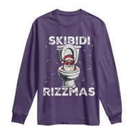 Funny Santa Rizz Christmas Long Sleeve Shirt Skibiti Toilet Rizzmas