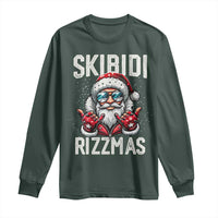 Funny Santa Rizz Christmas Long Sleeve Shirt Skibidi Rizzmas Gen Alpha Slang Cool Santa