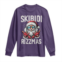 Funny Santa Rizz Christmas Long Sleeve Shirt Skibidi Rizzmas Gen Alpha Slang Cool Santa