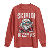 Funny Santa Rizz Christmas Long Sleeve Shirt Skibidi Rizzmas Gen Alpha Slang Cool Santa